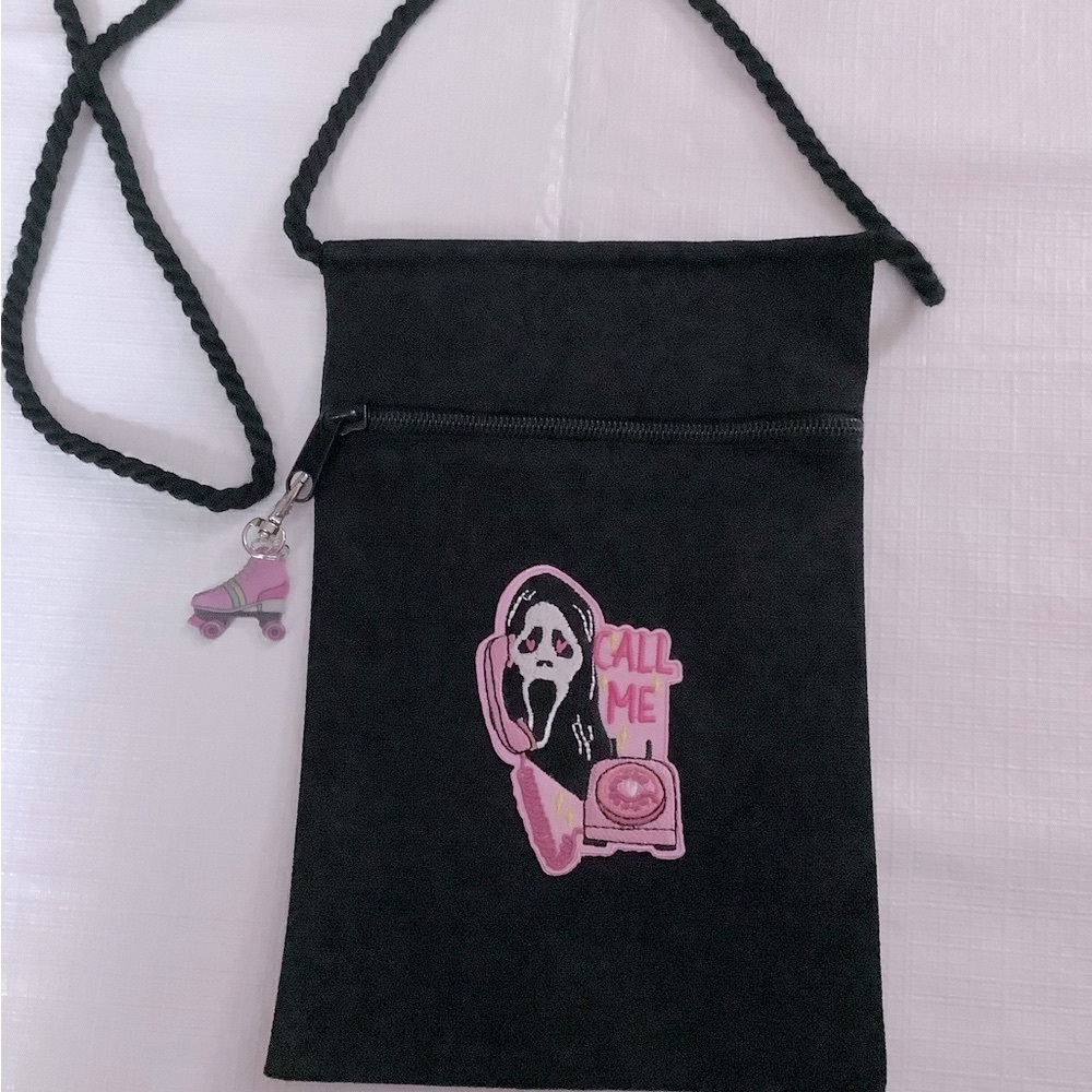 New Black Canvas Crossbody Beg